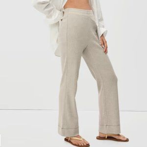 Everlane The Ribbed Flare Pant - Heathered Oat - Small